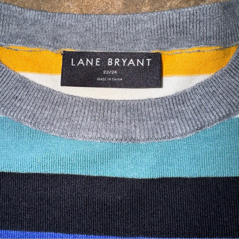 Like NEW - Lane Bryant Classic Multi-Stripe Pullover Sweater - Picture 5 of 15
